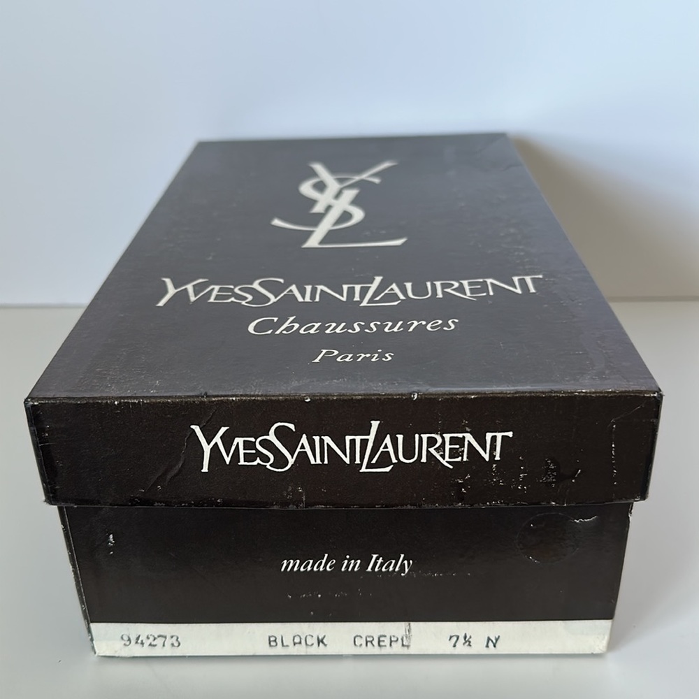 Vintage YSL Black Pump Rhinestone Heels - Picture 9 of 9